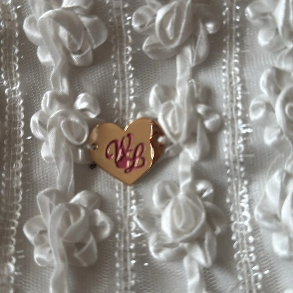 White and Pink Princess Dog Coat by Wooflink Size 5